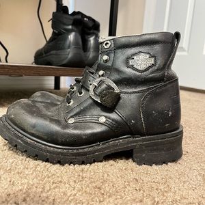 Harley-Davidson Women's Faded Glory Black Motorcycle 6 inch Boots #81024 Size 8